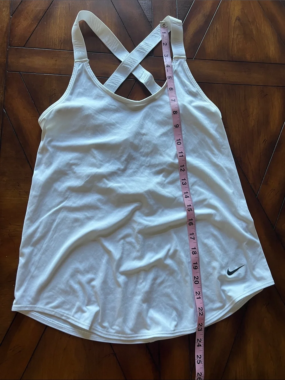Nike White Women's Cross-Strap Athletic Tank